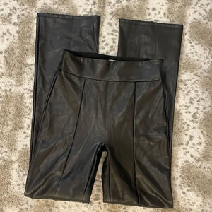 Abercrombie & Fitch Faux Leather Straight Leg Pants